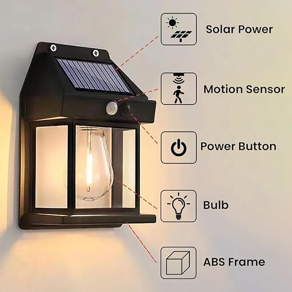 Solar Motion Sensor Wall Light With IP65 Waterproof