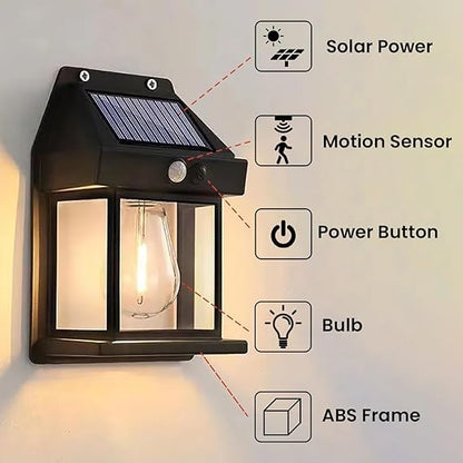 Solar Motion Sensor Wall Light With IP65 Waterproof